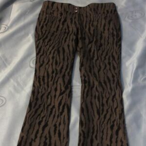 'Worth' Y2K Black Zebra Print Flare Pants